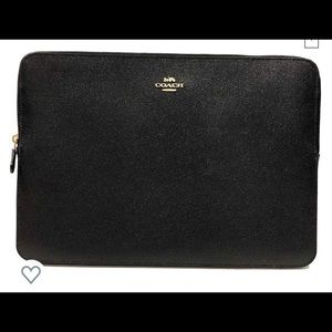 NEW authentic Coach crossgrain leather laptop case